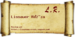 Lissauer Róza névjegykártya