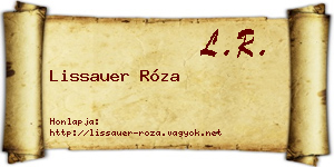 Lissauer Róza névjegykártya